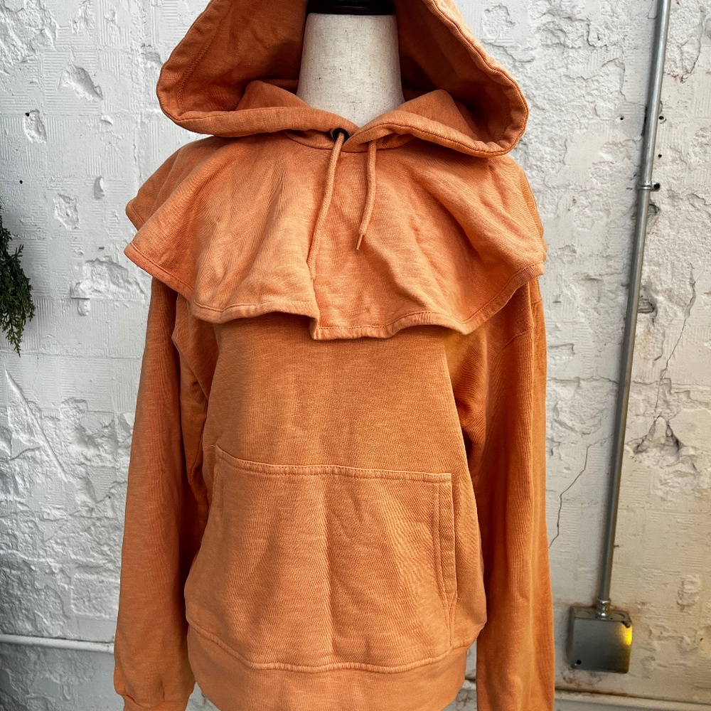 ULLA JOHNSON Women's Lolla Ruffled French Cotton-Terry Hoodie Size Small